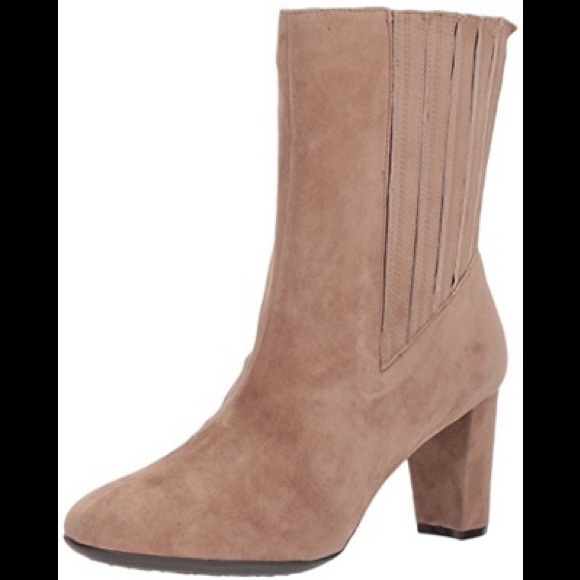 Aerosoles Fifth AVE Mid Calf Boot, Taupe Suede - Picture 1 of 9